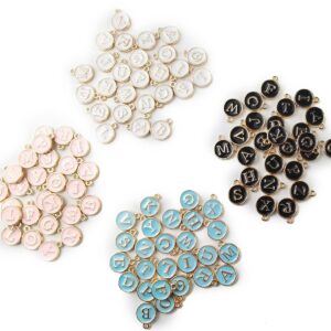 NSBELL 104PCS Letter Charms for Jewelry Making Charm for Bracelet Initial Charms Double Sided Alphabet Charms for Necklace Bracelet Jewelry Making