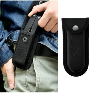 multitool sheath, knife sheath holster with belt loop, knife pouch fit 5" folding knife, pocket knife holder for belt, small knife holster, tactical knife case for carrying trapper knife