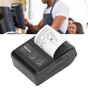 Luqeeg Portable Receipt Printer, Thermal Receipt Printer, 57mm Bluetooth Receipt Printer, USB Smartphone Control 200dpi Resolution Label Printer with 1 Roll Printer Paper, Support Android iOS