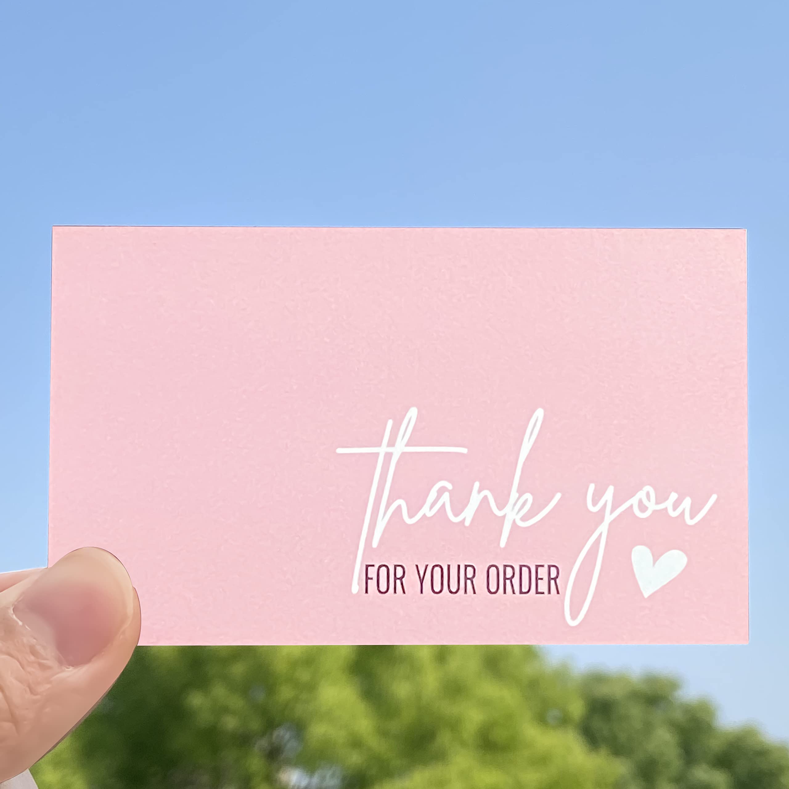 RXBC2011 Thank you for your order Card Thank you Cards Package Insert for online business Pack of 100 pink