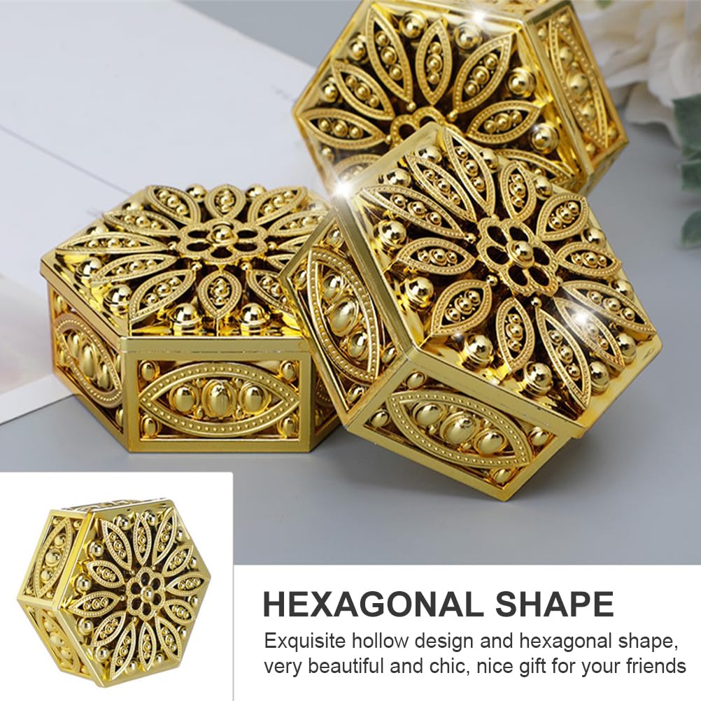 Box Table Decor 12Pcs Plastic Golden Candy Box Wedding Favor Boxes Small Chocolate Boxes for Wedding Bridal Shower Anniverary Chocolate Candy Wedding