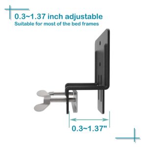 Uliesc Headboard or Footboard Brackets Connector, Attach Headboard to Platform Metal Bed Frame, Adjustable Durable Steel Traditional Headboard Brackets Black Set of 2