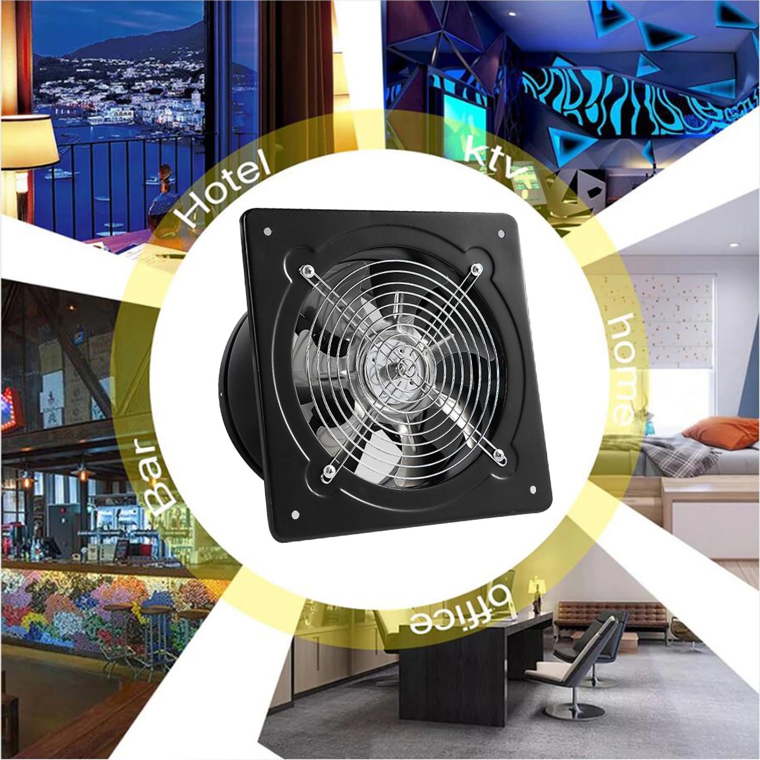 ACEDUROBLA 4 inch Exhaust Fan Metal Iron Ventilation Extractor, Silence with Anti-backflow Check Valve Window and Wall Mount Vent Fans for Home Office Kitchen Bathroom Grow Tent Garage