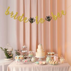 INNORU Bride to Bee Banner, Bridal Shower Party Decorations, Wedding Bee Party, Bee Engagement Bachelorette Party Decoration Gold Glitter