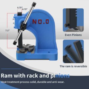 PNBO Manual Arbor Press 0.5 Ton,Heavy Duty Cast Iron Desktop Punch Press Machine, for Riveting Punching Holes