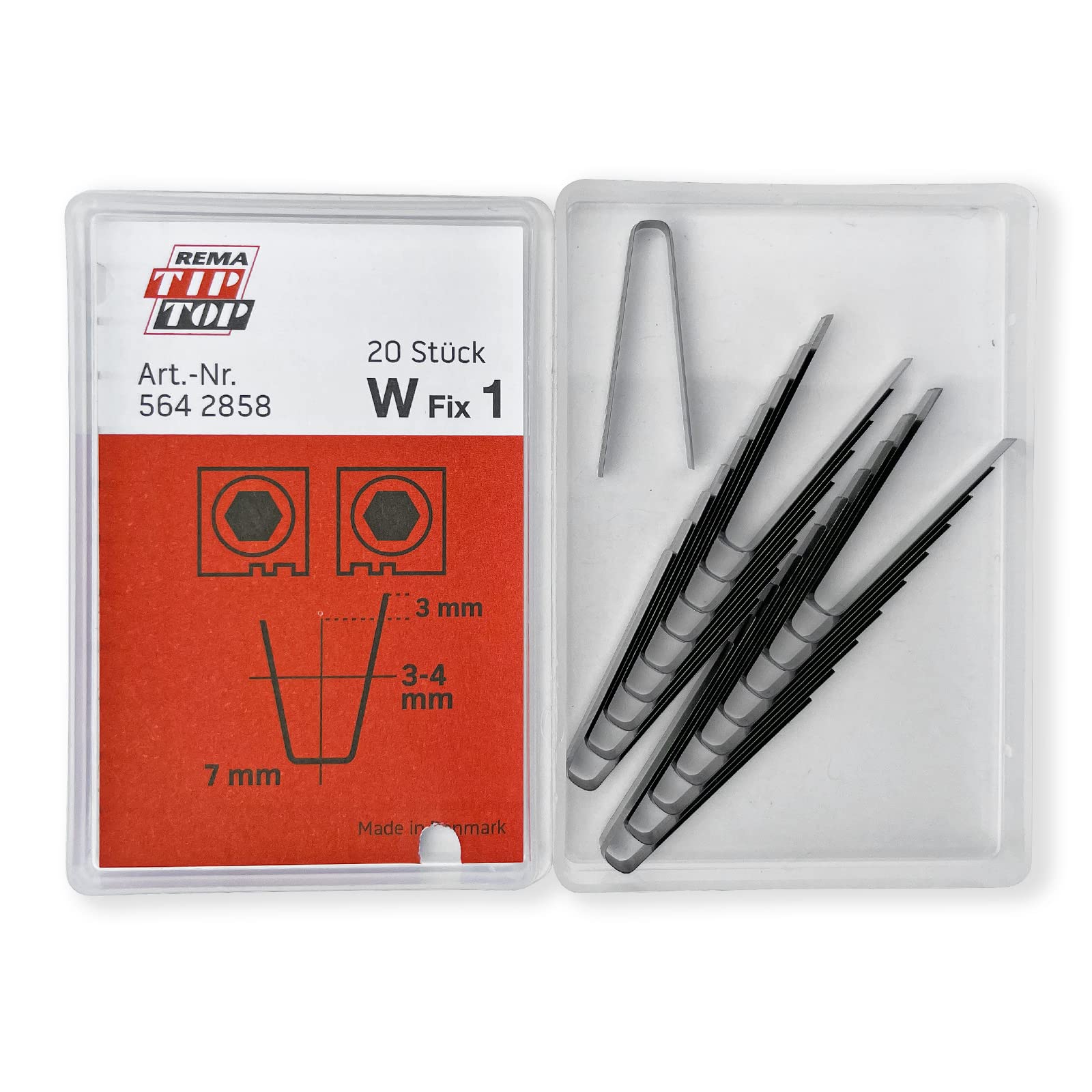 Rema Tip Top 20 W-1 Tire Regroover Angle Edge Blades, 3-4mm Wide, up to 7mm deep, W Fix 1