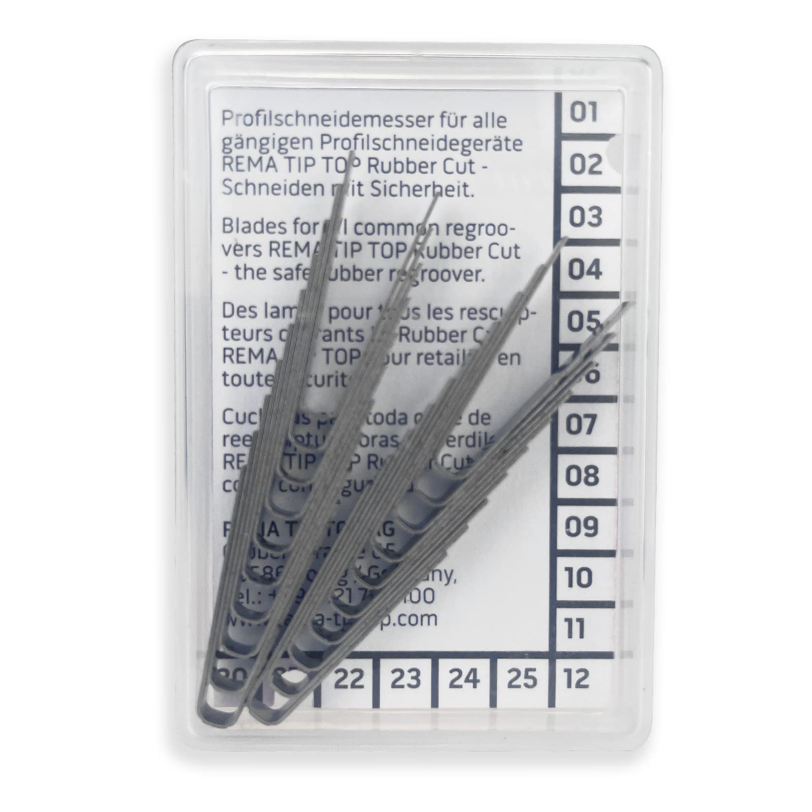 Rema Tip Top 20 W-1 Tire Regroover Angle Edge Blades, 3-4mm Wide, up to 7mm deep, W Fix 1