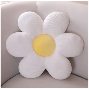 yilanlan cute flower pillow plush floor pillow cartoon thick plush office chair sitting tatami flower cushion cushion simple room decoration (40cm*40cm, white)