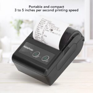 Luqeeg Portable Receipt Printer, Thermal Receipt Printer, 57mm Bluetooth Receipt Printer, USB Smartphone Control 200dpi Resolution Label Printer with 1 Roll Printer Paper, Support Android iOS