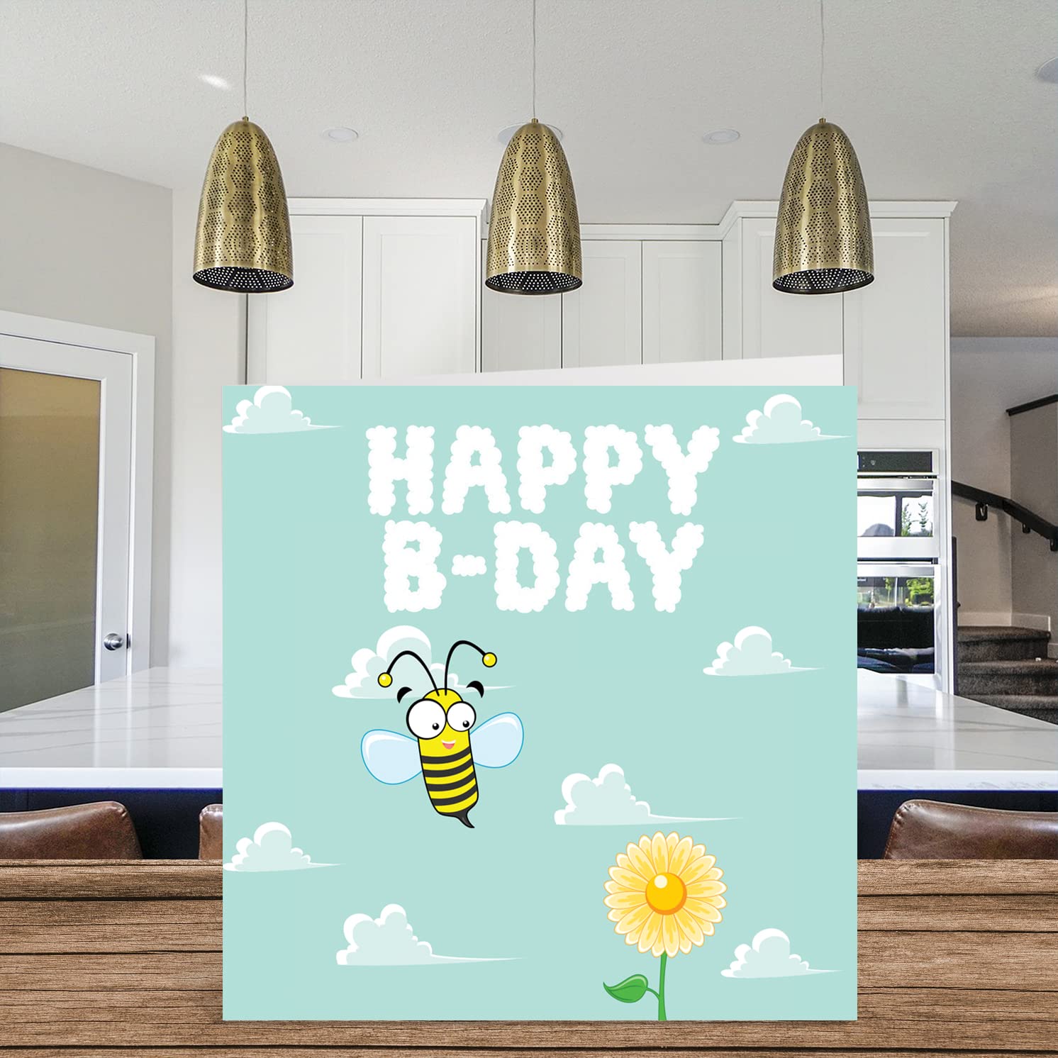 Funny Birthday Cards for Men Women - Bee Day - Humor Birthday Card for Mom Dad Papa Pops Brother Sister Son Daughter Grandma Grandpa, 5.7 x 5.7 Inch Greeting Cards, Joke 30th 40th 50th Bday Cards