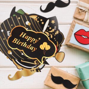 LINGTEER Happy 18th Birthday Party Photo Booth Props,Cheers to 18th Birthday Eighteen Years Old Bday Party Centerpieces Props Decorations Sign.