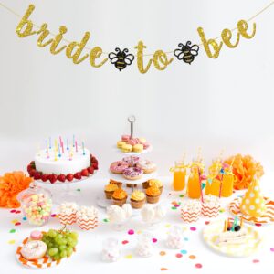 INNORU Bride to Bee Banner, Bridal Shower Party Decorations, Wedding Bee Party, Bee Engagement Bachelorette Party Decoration Gold Glitter