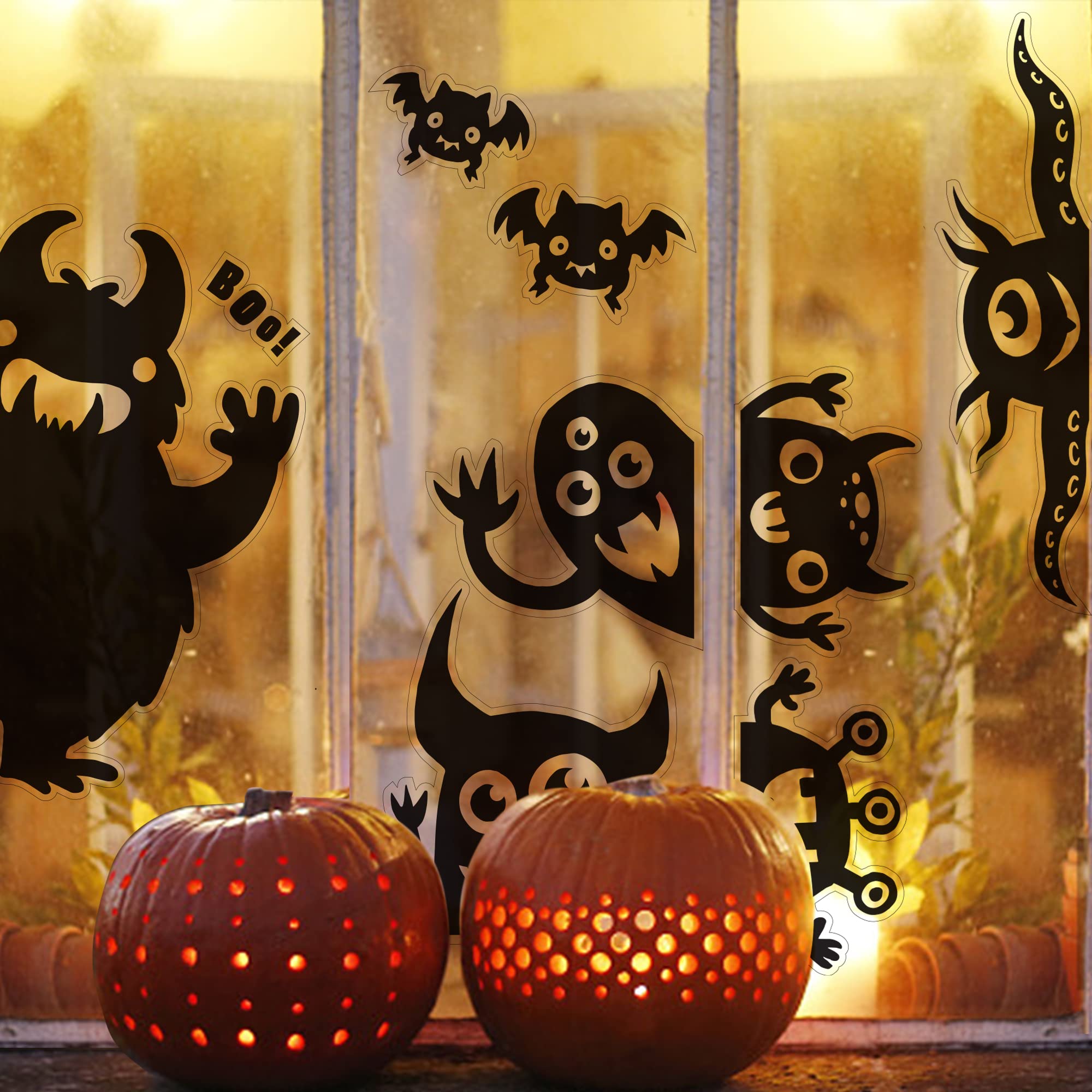 JOYIN Halloween Decorations Window Clings - Hallowmas Monster Window Covers Novelty Cute Wiggly Monster Window Decal Stickers for Halloween Party Decoration Party Supplies Decor Window Decoration