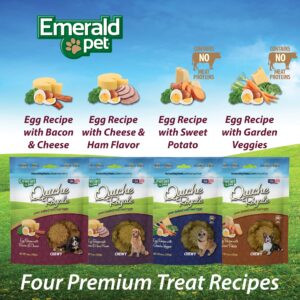 Emerald Pet Quiche Royale Premium Training Dog Treats — Healthy and Tasty Natural Dog Chews Made with Real Eggs — Limited Ingredient Dog Treats Made in The USA — Bacon & Cheese Treats, 6 oz