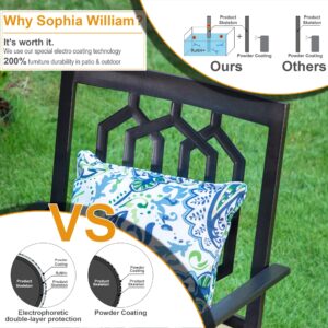 Sophia & William Patio Dining Set 5 Pieces Patio Table and Chairs, 37" Patio Dining Table x 4 Patio Swivel Dining Chairs with Cushion Outdoor Furniture Set for Backyard Lawn Pool Weather Resistant