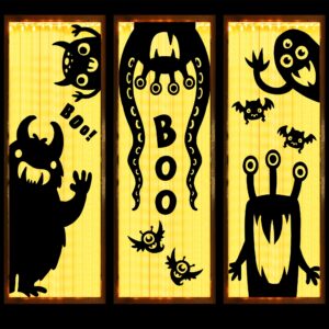 joyin halloween decorations window clings - hallowmas monster window covers novelty cute wiggly monster window decal stickers for halloween party decoration party supplies decor window decoration