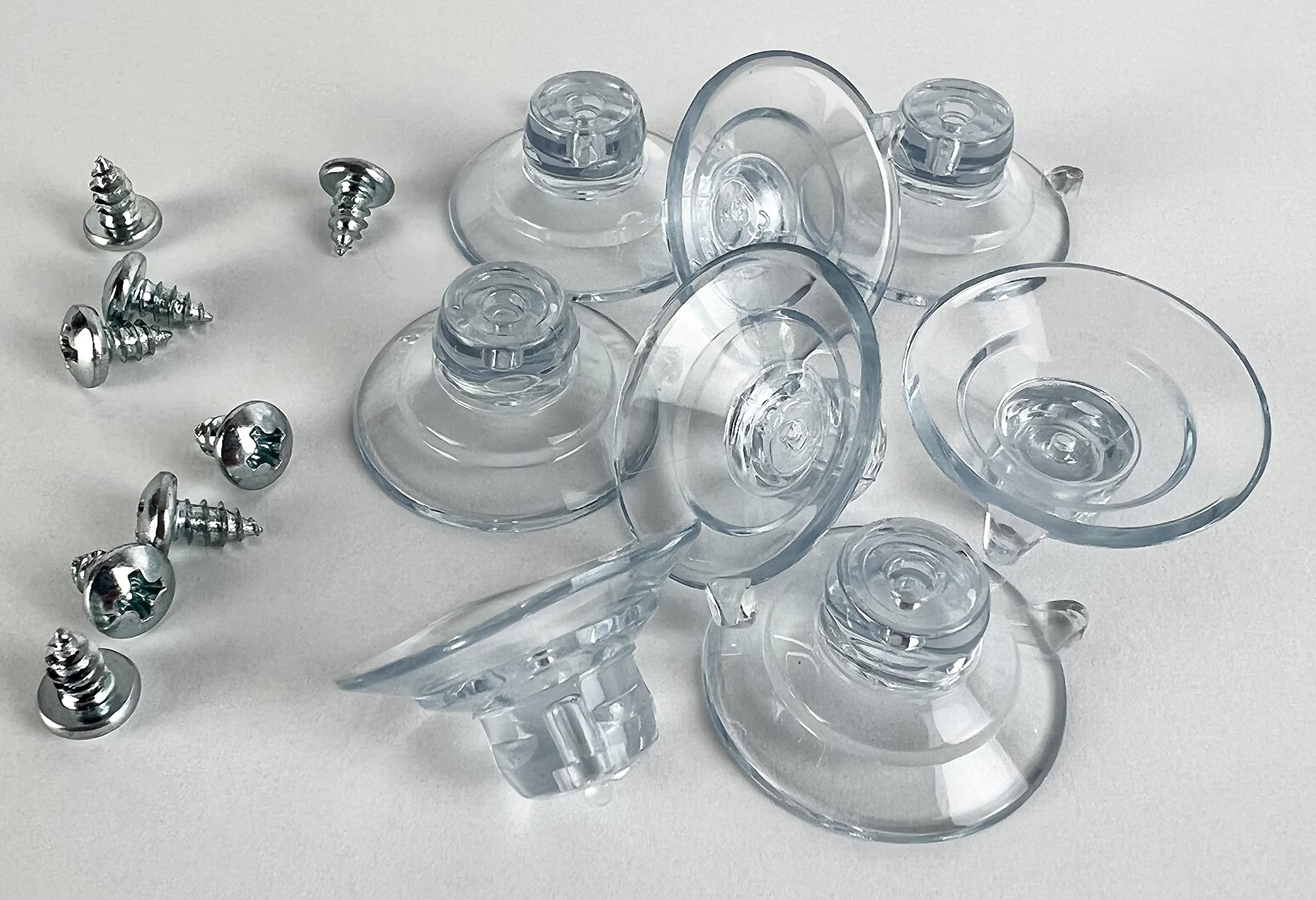 Wis-Sales (8-Pack Small 1 1/4 Inch) Pennsylvania Heavy Duty Suction Cups with Screws Signs, Radar Detector, thermometers, Bird feeders, and more.