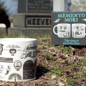 The Unemployed Philosophers Guild Memento Mori Coffee Mug - Features Classic Images Taken from Burial Monument Carvings, Comes in a Gift Box, 14 oz