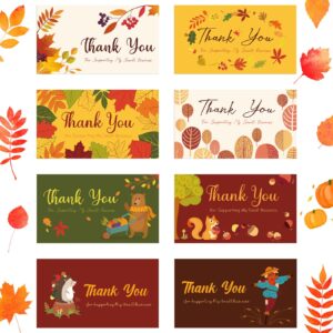 240 pcs thanksgiving thank you for supporting my small business cards grateful fall thank you cards thanksgiving cards for small businesses gift autumn holiday parties celebrations