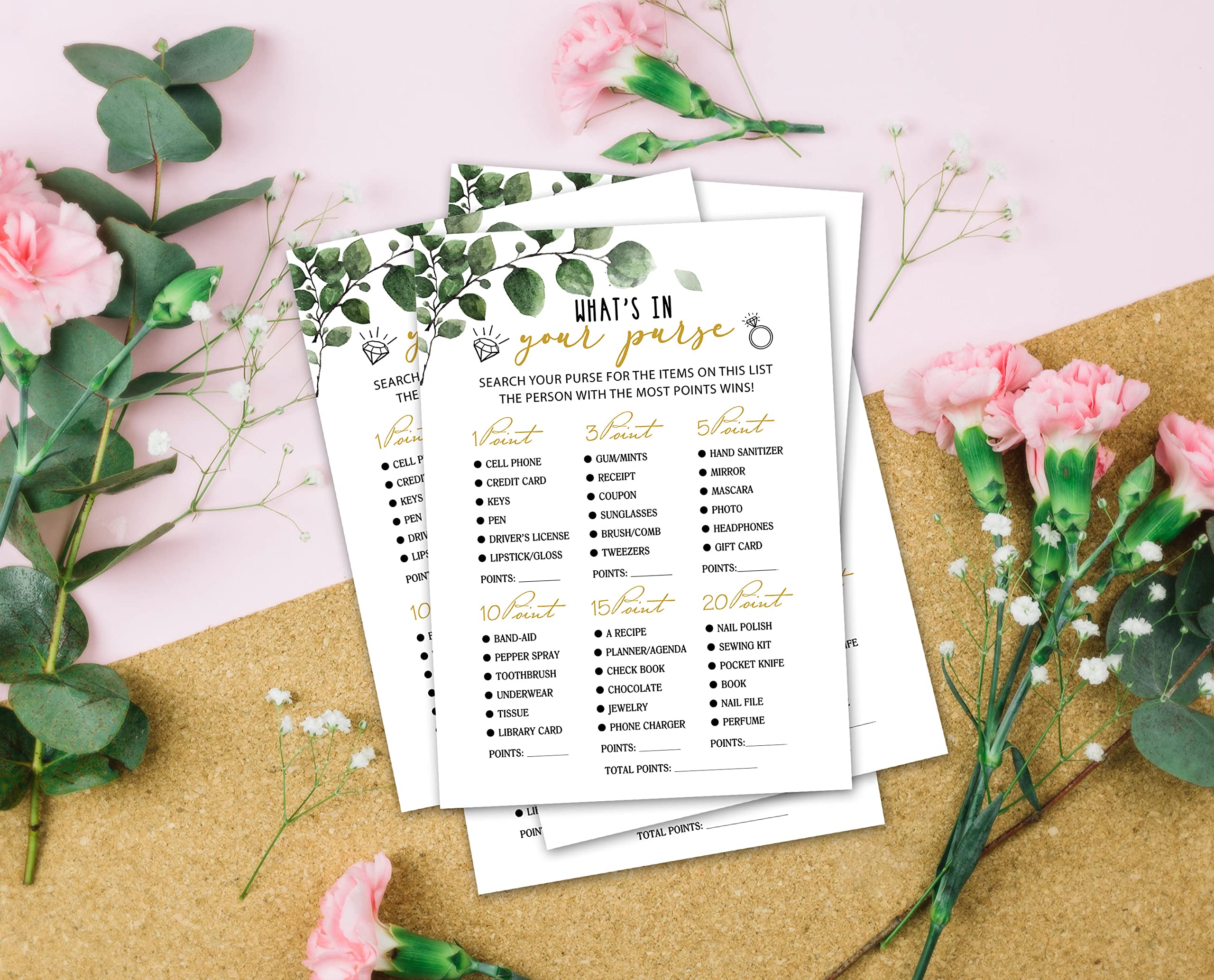 OZTEMETY Bridal Shower Games - Greenery Engagement Party Game Cards For Wedding, Bachelorette Party - Bridal Shower Decorations, 30 Cards(011)