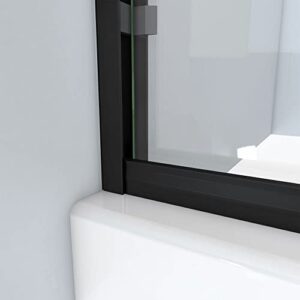 DreamLine Alliance Pro BG 56-60 in. W x 70 3/8 in. H Semi-Frameless Sliding Shower Door in Matte Black and Clear Glass