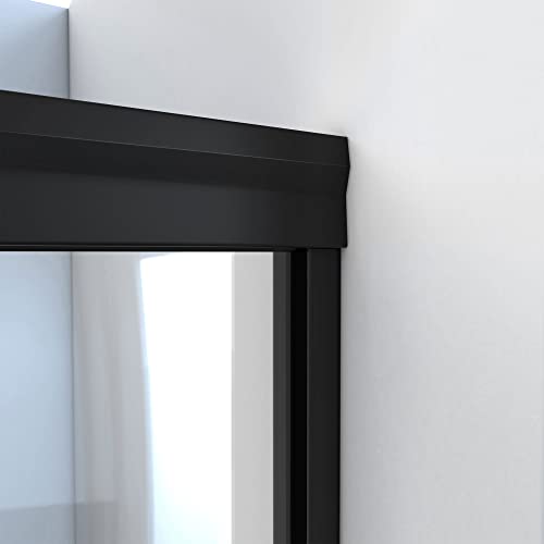 DreamLine Alliance Pro BG 56-60 in. W x 70 3/8 in. H Semi-Frameless Sliding Shower Door in Matte Black and Clear Glass