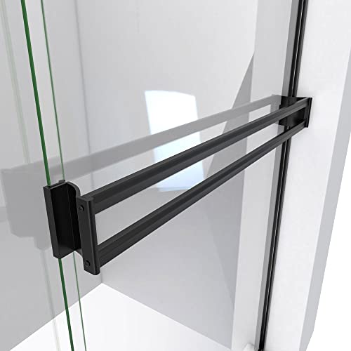 DreamLine Alliance Pro BG 56-60 in. W x 70 3/8 in. H Semi-Frameless Sliding Shower Door in Matte Black and Clear Glass