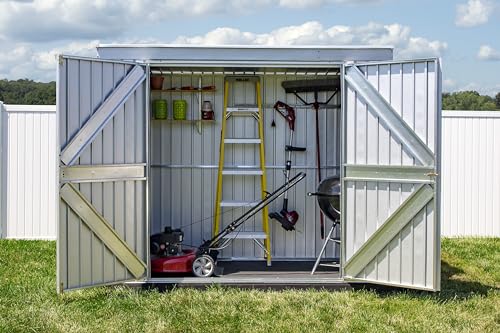 Arrow Shed Elite 6' x 6' Outdoor Lockable Gable Roof Steel Storage Shed Building, Silver