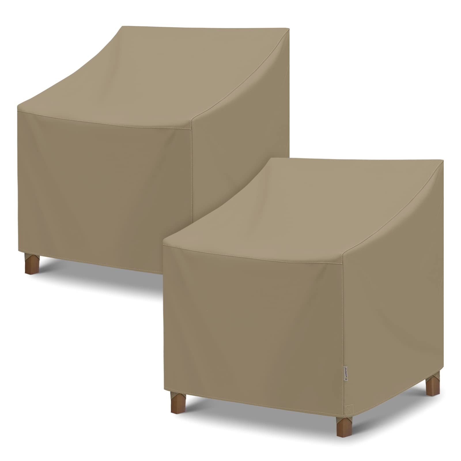 SunPatio Outdoor Oversized Chair Covers, Heavy Duty Waterproof Patio Large Chair Covers, Fade Resistant Outdoor Furniture Covers, All Weather Protection, 2 Pack - 40" W x 34" D x 39" H, Taupe