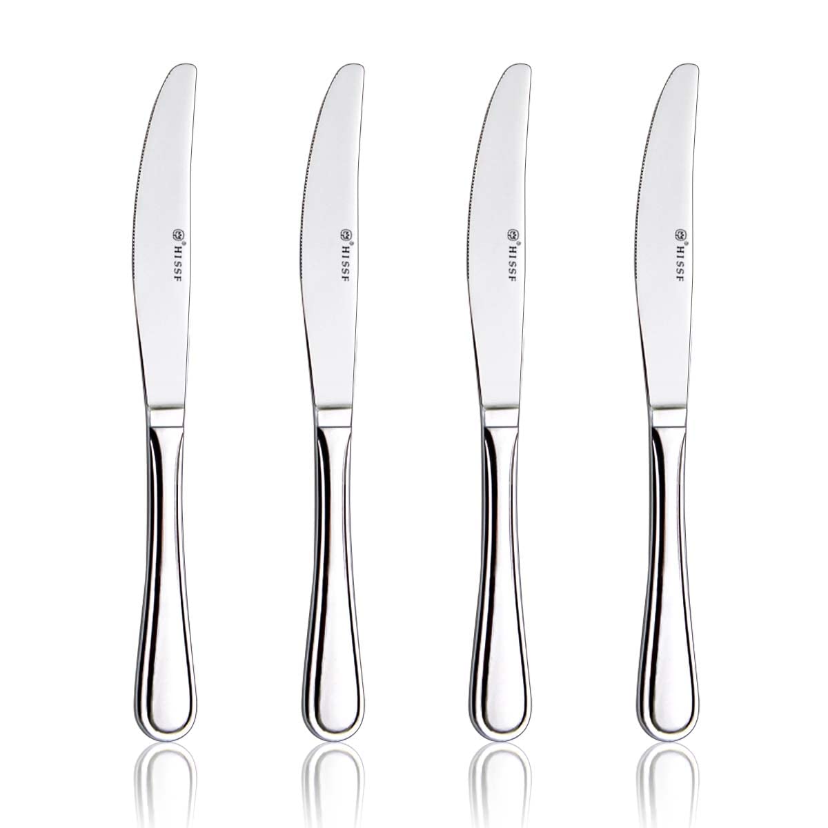 HISSF Dinner knife 4 Pieces Stainless Steel Butter Knife Set, Silver