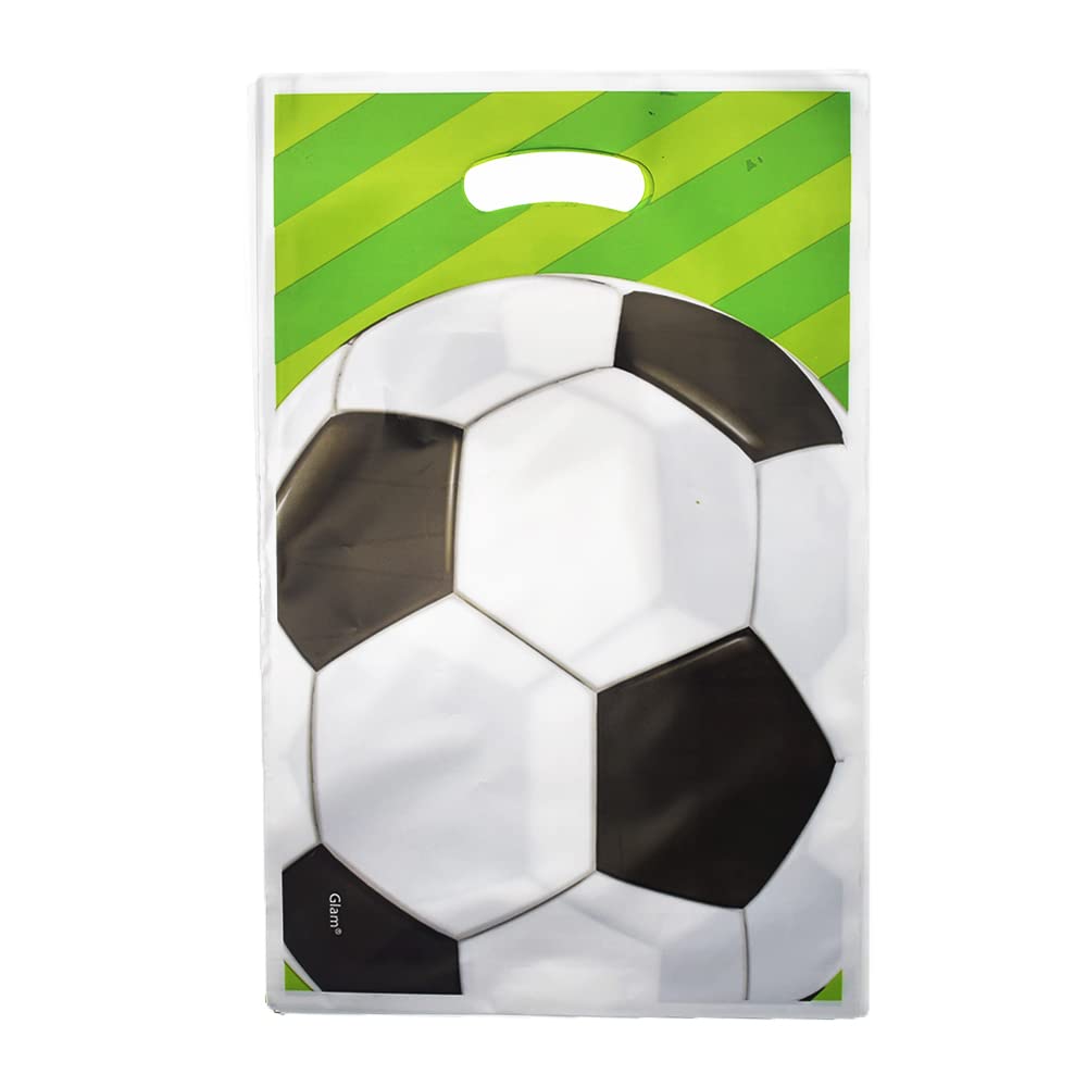 ALLPICK 30PCS Soccer Plastic Loot Gifts Bags Goody Candy Treat Bags for Kids Soccer Themed Birthday Party