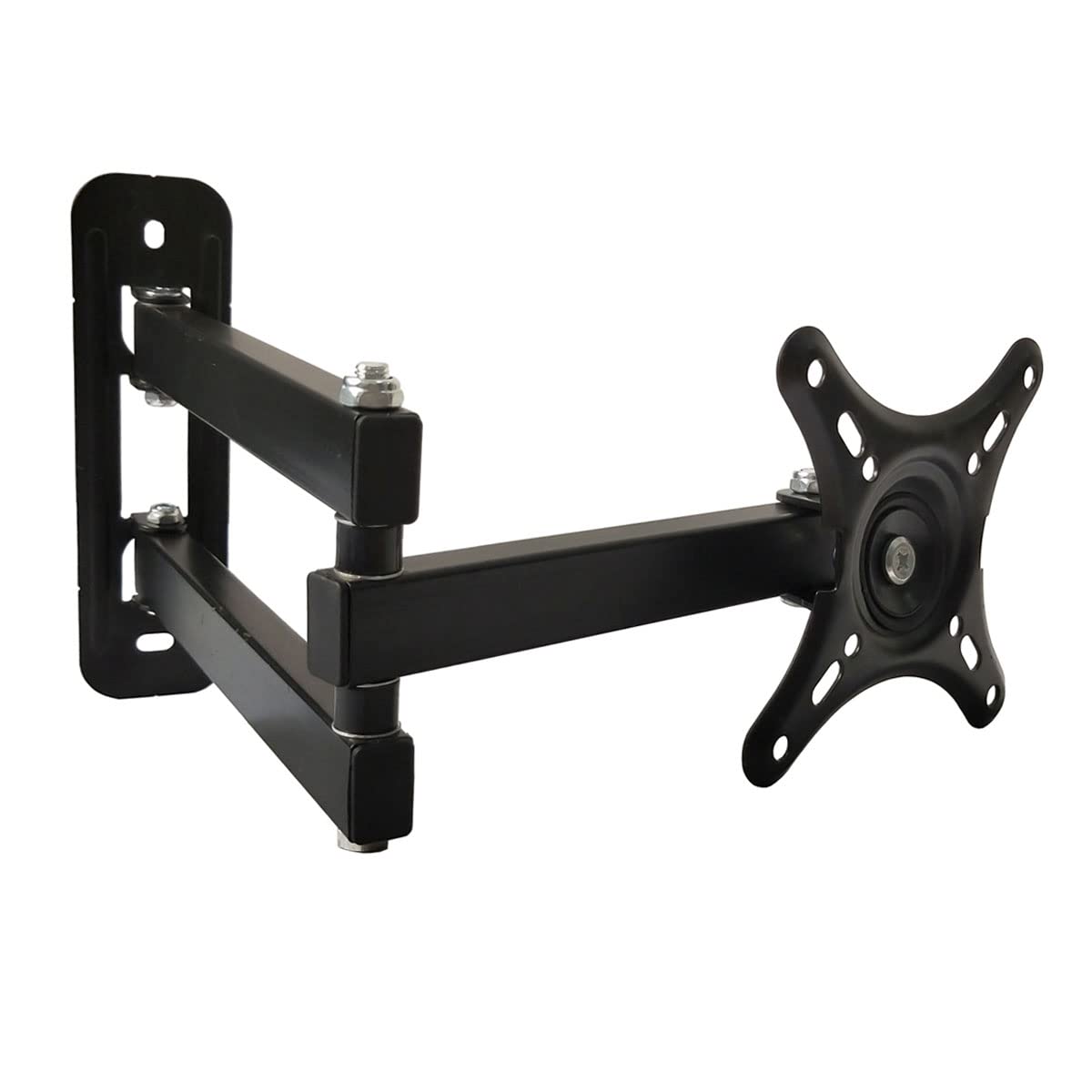 Henxlco TV Wall Mount Articulating LCD Monitor Bracket Full Motion 15 inch Extension Arm Rotation Tilt Swivel for Most 13 to 27 inch LED TV Flat Panel Screen with VESA 100x100, 75x75mm