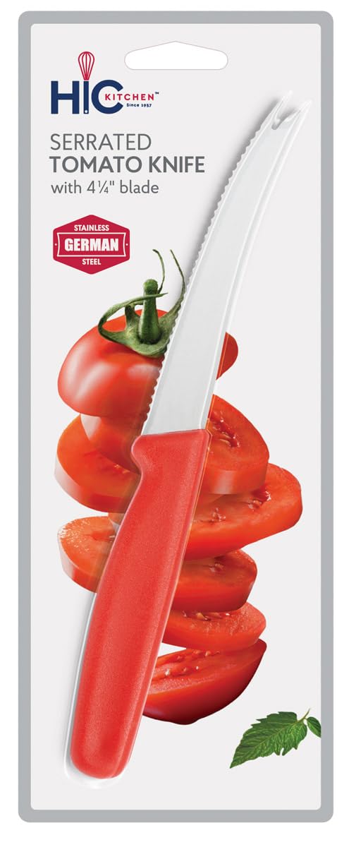 HIC Kitchen Serrated Tomato Knife, German Steel Blade