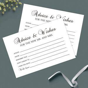 FARHTINANFX 50 Advice and Wishes for The New Mr and Mrs, Bride and Groom Weddings, Bridal Showers, Marriage Advice Cards(4" x 6")