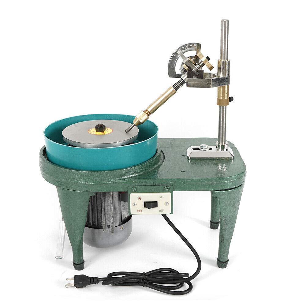 Gem Faceting Machine 180W Emerald Grinding and Polishing Machine 2800RPM Rock Polishing Machine Jewelry Corner Polishing Machine with Faceting Manipulator and Triangular Abrasive