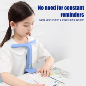 Gaeirt Kid Sitting Posture Corrector, PP ABS Writing Sitting Posture Corrector Height Adjustable for Home Study for Student(Blue)