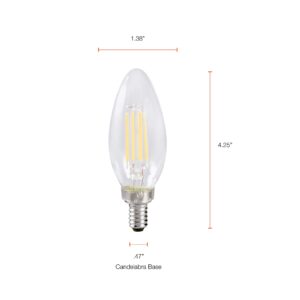 Sylvania ECO LED B10 Light Bulb, 60W = 3.5W, 7 Year, Dimmable, Candelabra Base, 450 Lumens, Clear, 5000K, Daylight – 18 Pack (41266)