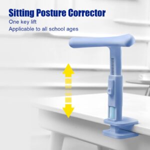 Gaeirt Kid Sitting Posture Corrector, PP ABS Writing Sitting Posture Corrector Height Adjustable for Home Study for Student(Blue)