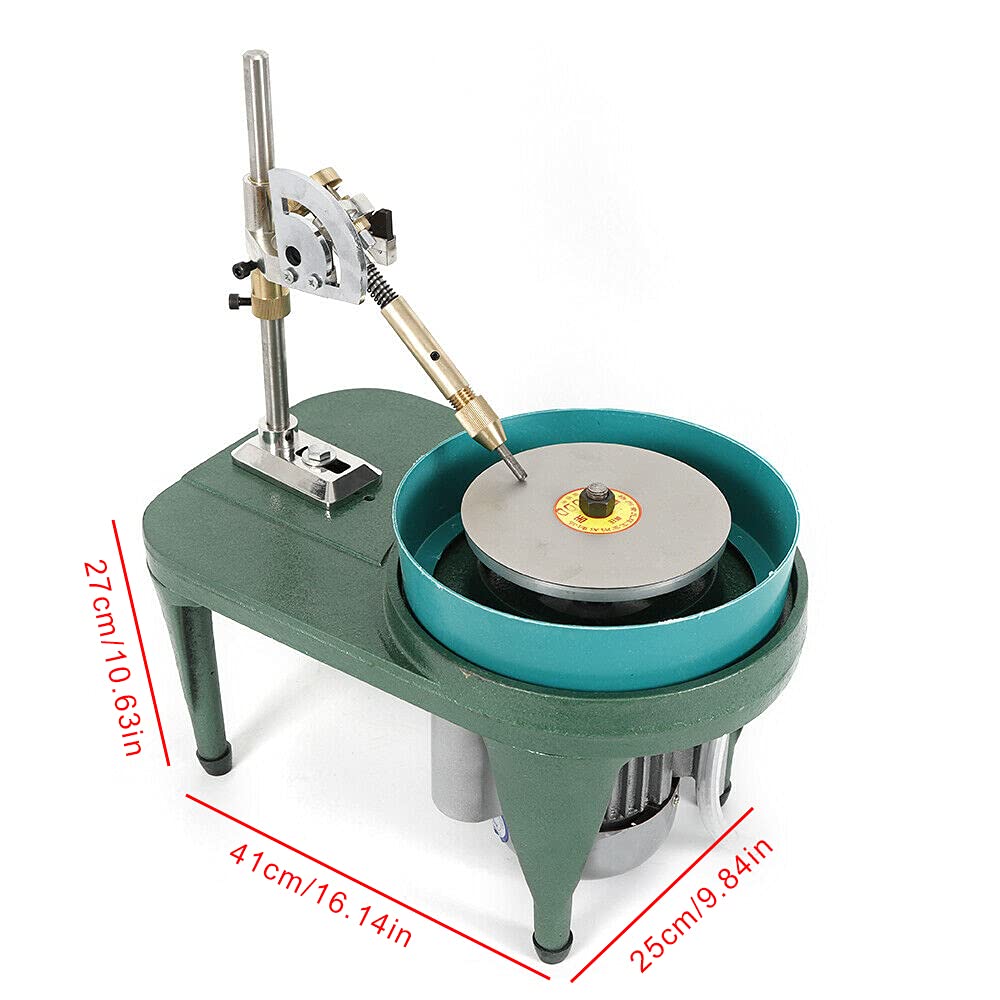 Gem Faceting Machine 180W Emerald Grinding and Polishing Machine 2800RPM Rock Polishing Machine Jewelry Corner Polishing Machine with Faceting Manipulator and Triangular Abrasive