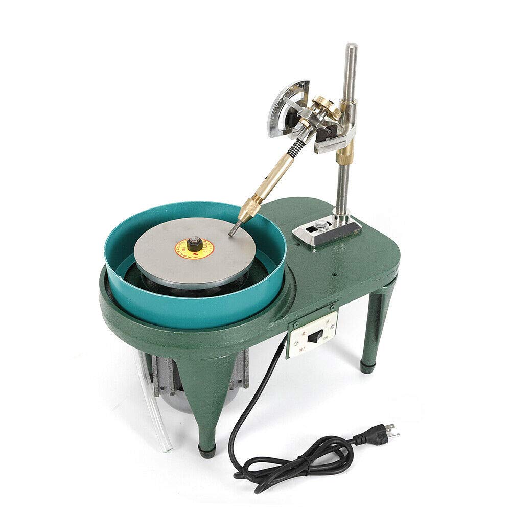 Gem Faceting Machine 180W Emerald Grinding and Polishing Machine 2800RPM Rock Polishing Machine Jewelry Corner Polishing Machine with Faceting Manipulator and Triangular Abrasive