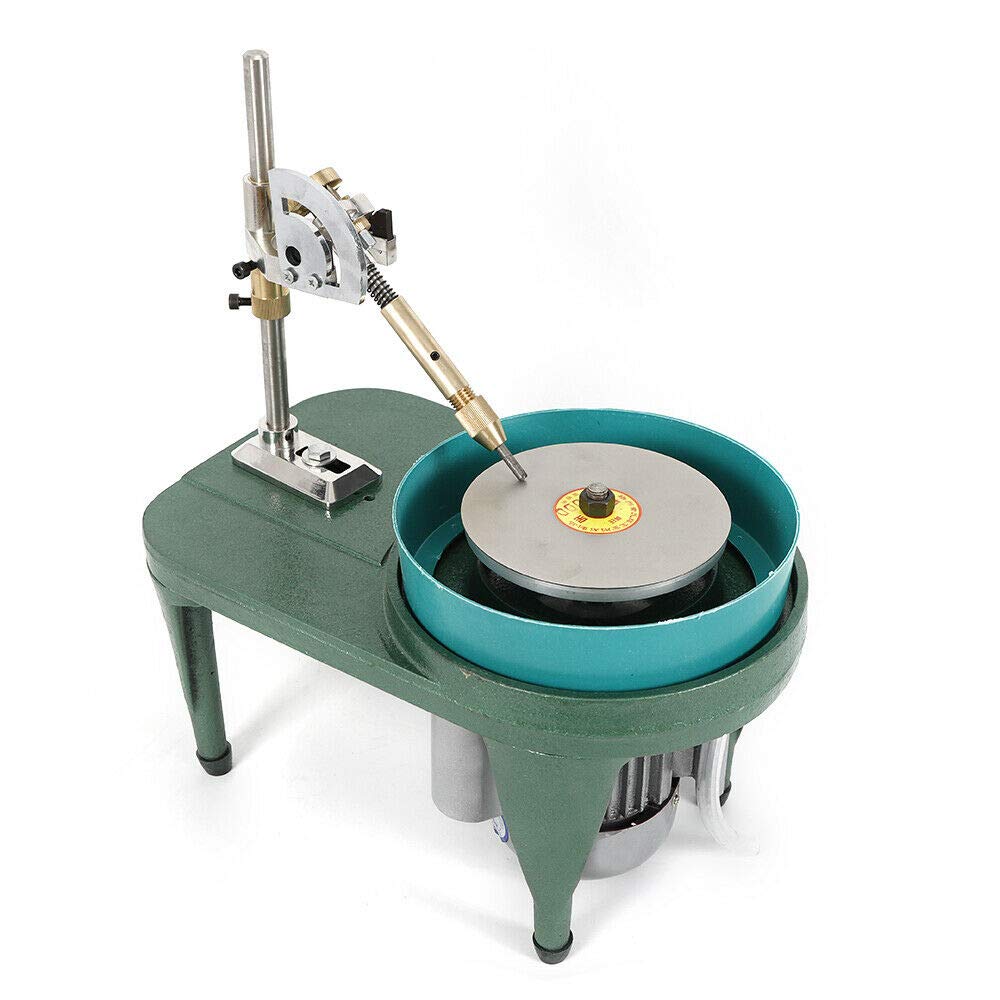 Gem Faceting Machine 180W Emerald Grinding and Polishing Machine 2800RPM Rock Polishing Machine Jewelry Corner Polishing Machine with Faceting Manipulator and Triangular Abrasive