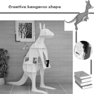 Bookshelf for Bedroom Creative Kangaroo Shape Book Rack, Library Floor-to-Ceiling Decoration Picture Book Storage Rack, Event Celebration Display Stand, Easy to Install