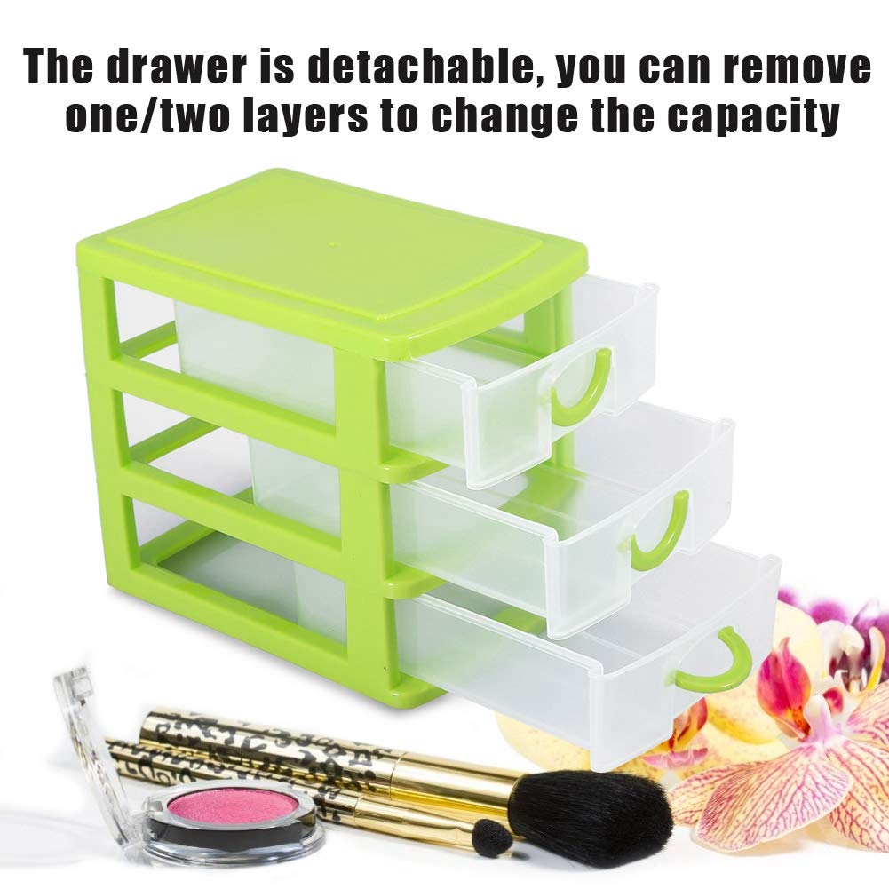 44595 Layer Drawer Organizer, Plastic Storage Box Plastic Storage Container Plastic Pill, Jewelry[3 Layers Green]