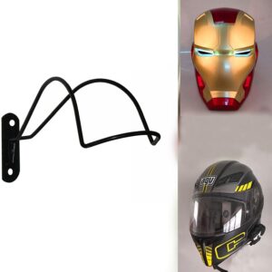 auxphome professional design - wall mounted helmet rack storage display rack hanger motorcycle helmet holder hook for iron man/scout trooper/hockey/equestrian/baseball helmet（no helmet）