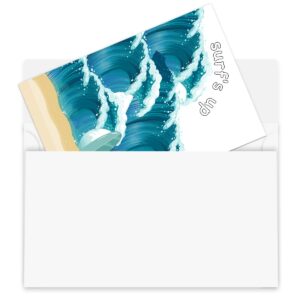 wuguimeii Summer Surf's Up Fun Birthday Party Invitations with Envelopes(20 pack)