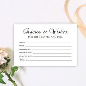 FARHTINANFX 50 Advice and Wishes for The New Mr and Mrs, Bride and Groom Weddings, Bridal Showers, Marriage Advice Cards(4" x 6")