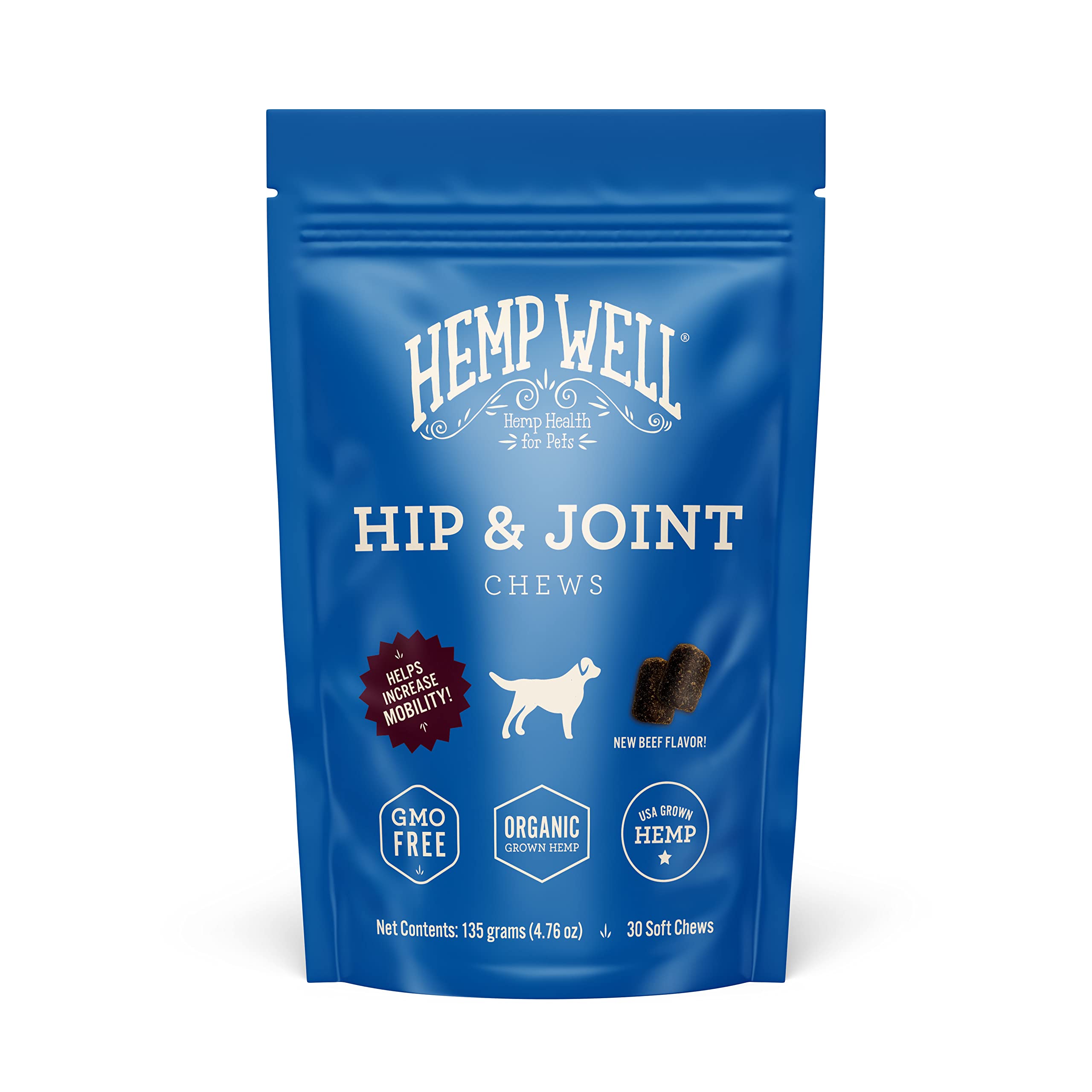 Hemp Well Hip and Joint Soft Chews – Best Joint Supplement for Dogs, Organically Sourced with Hemp, Glucosamine, Chondroitin and Breed Dogs, 30 Count