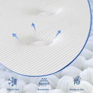 Zeelovtress 14 Inch Hybrid Queen Mattress, with Gel Memory Foam, Lyocell Fabric, and Individual Pocket Coils, Medium Firmness for Pain Pressure Relief, CertiPUR-US, 120 Nights Trial