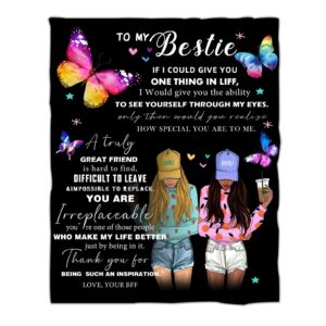 SHUIHAN to My Bestie Blanket, Ultra-Soft Fuzzy Fleece Throw Blanket, Friendship for Women, Teen Girls, Besties, Sister, Birthday Gift Blankets, 51''x59''