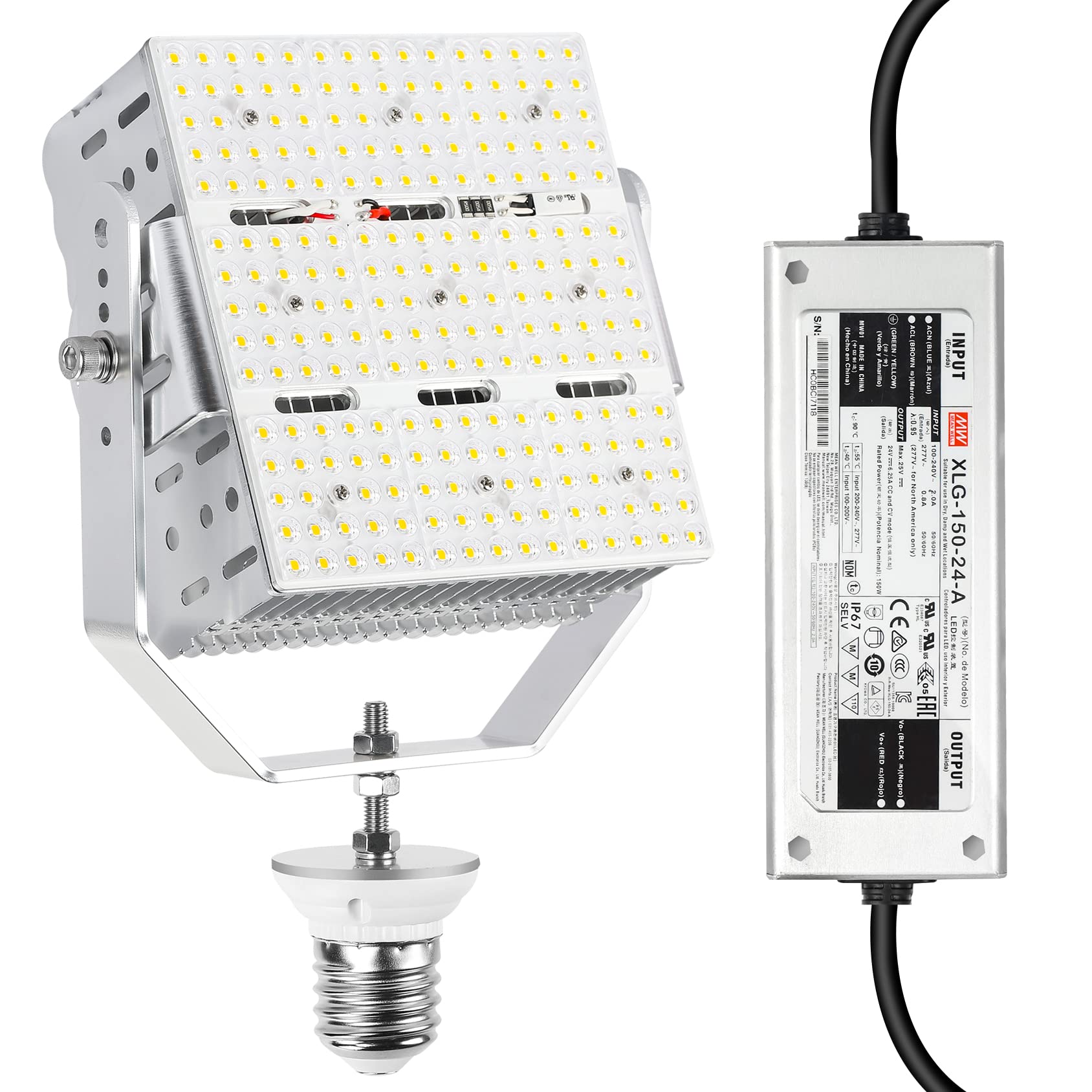 150W LED Retrofit Kit for Shoebox (650W MH/HPS Replacement) 100-277V 5000K 21750LM E39 Mogul LED Parking Lot Retrofit Lights for Tennis Court High Bay Street Area Lighting Fixture ETL Listed DLC…